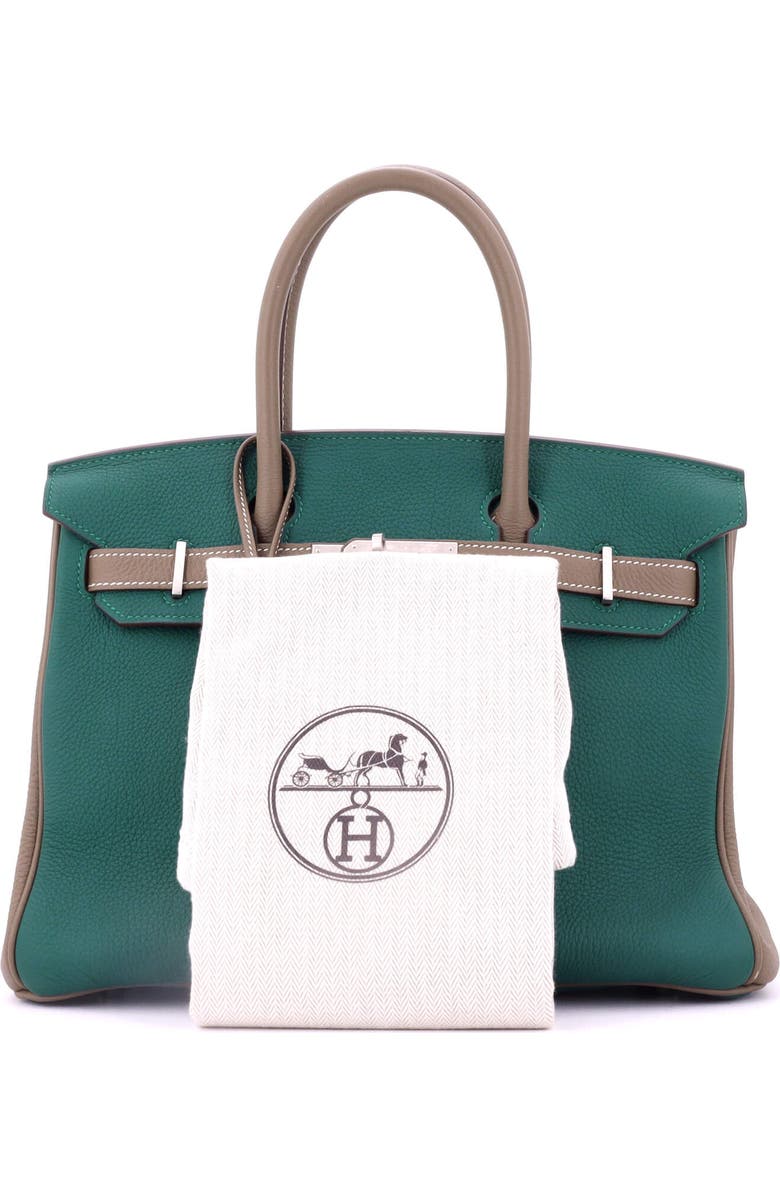 Pre-Owned Hermes Birkin Handbag Bicolor Togo with Brushed Palladium Hardware 30, Alternate, color,