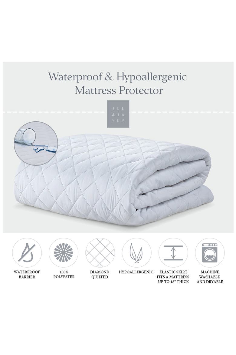 Waterproof & Hypoallergenic Mattress Protector, Alternate, color, WHITE
