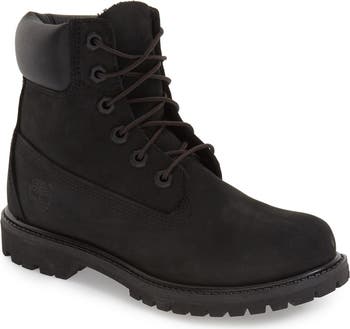 Black leather timberland boots womens online