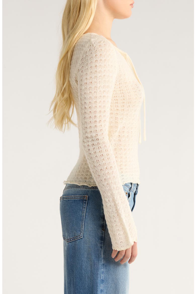 Diana Pointelle Sweater, Alternate, color, IVORY