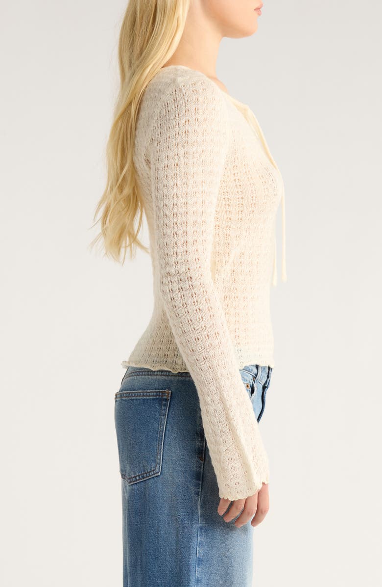 PacSun Diana Pointelle Sweater, Alternate, color, Ivory