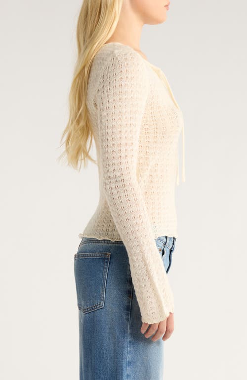 Pacsun Diana Pointelle Sweater In White