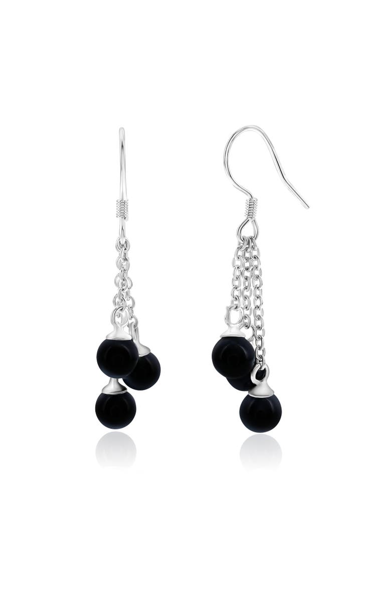 Donatello Gian Sterling Silver Pearl Earrings, Main, color, Silver