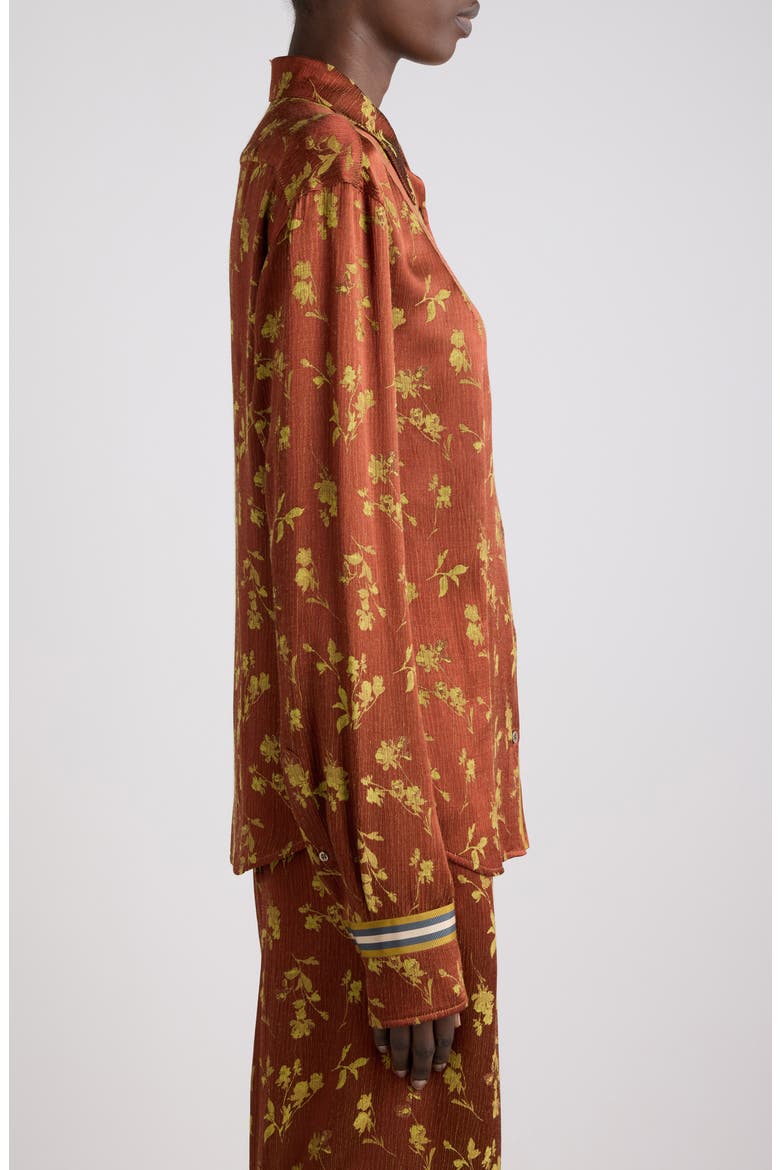 Chloris Embroidered Floral Shirt, Alternate, color, RUST