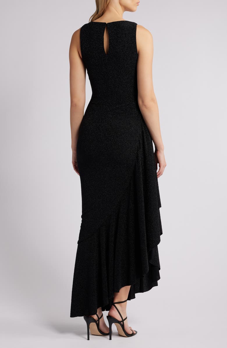 Black Halo Jewel Sleeveless Gathered Evening Gown, Alternate, color,