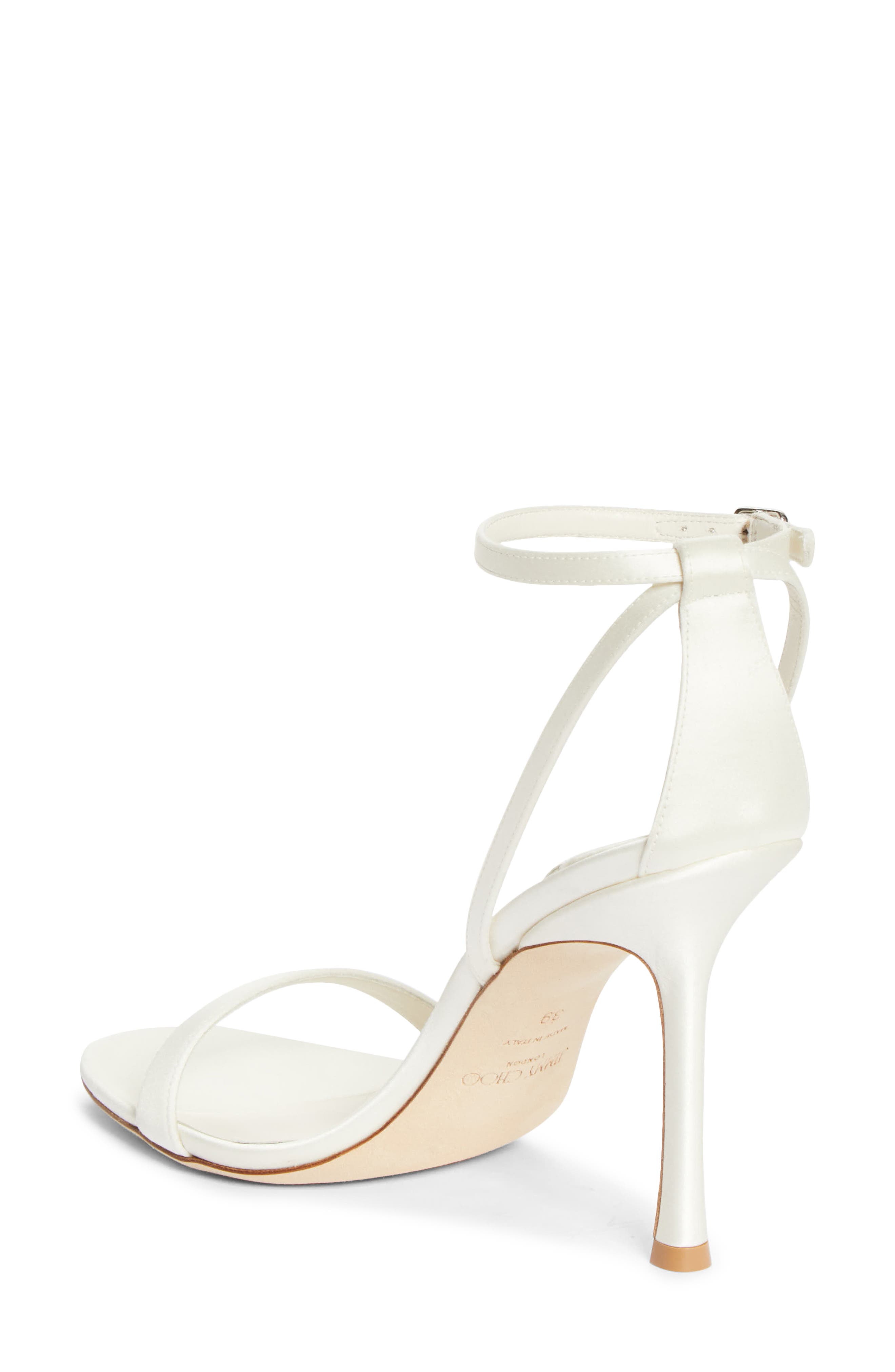 Jimmy Choo Moza Ankle Strap Bridal Sandal, Alternate, color, Ivory