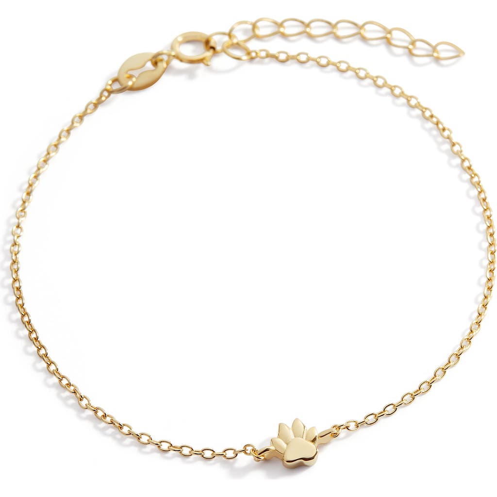 Mint & Lily Tiny Pawprint Bracelet In Gold