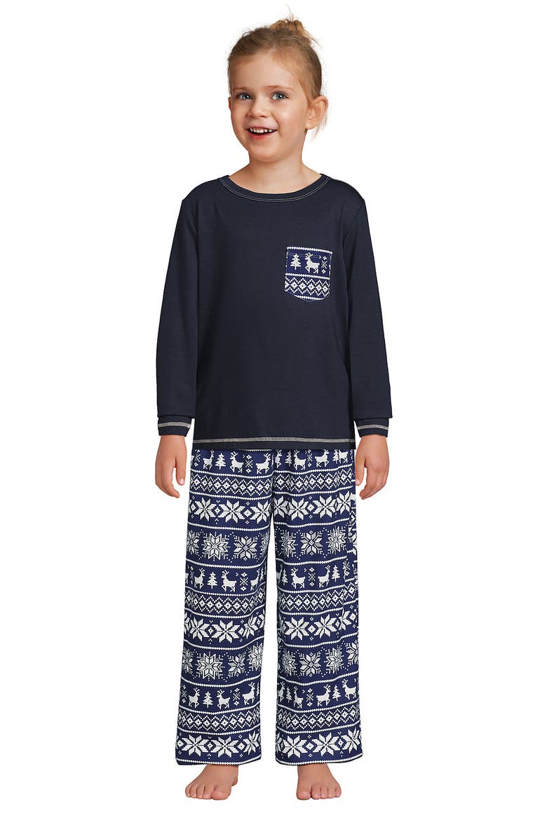 Kids Soft Jersey Sleep Top, Main, color, Classic Navy Fairisle