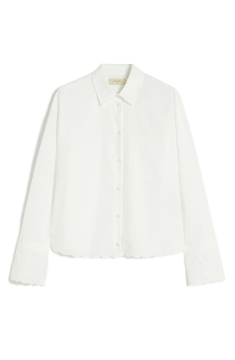 Weekend Max Mara Neutro Eyelet Button-Up Shirt, Alternate, color, Ivory
