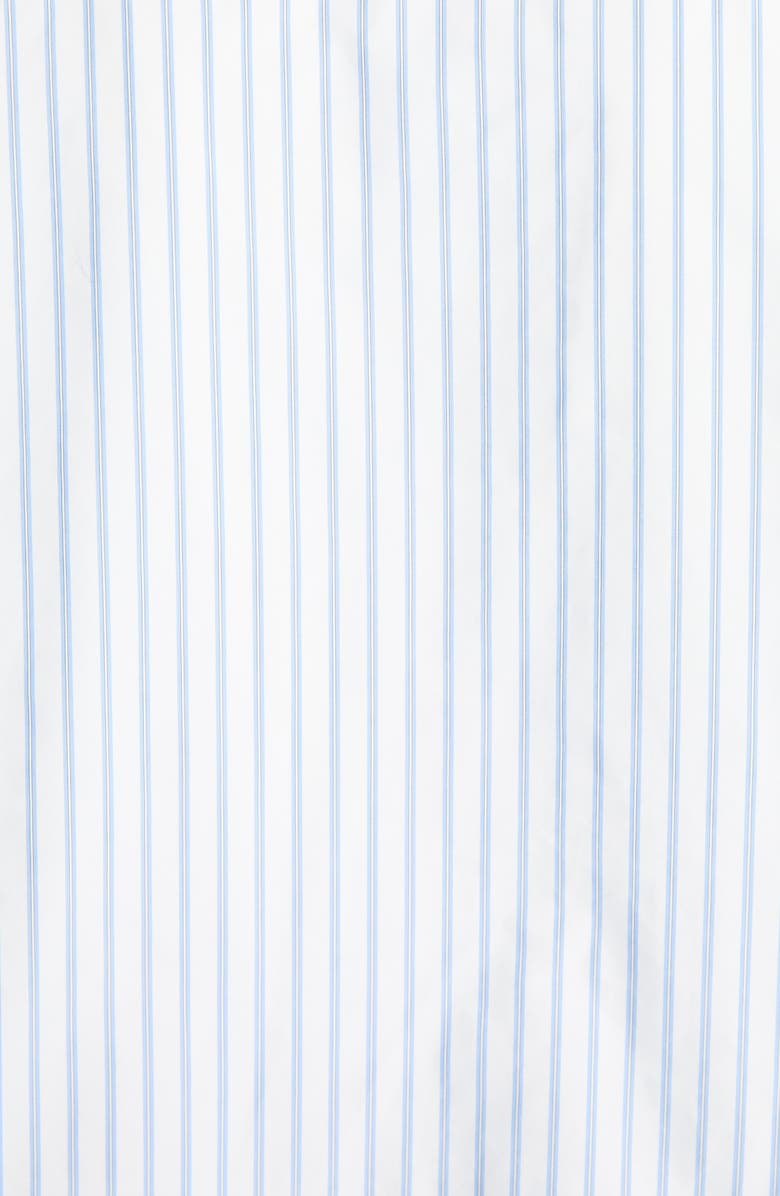 Moncler Stripe Nylon Zip-Up Shirt, Alternate, color, Panna