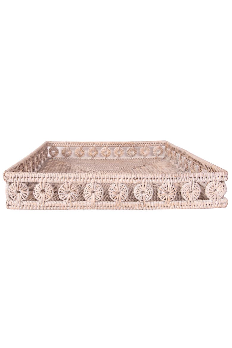 Artifacts Rattan Inna Design Square Tray, Alternate, color, White Wash