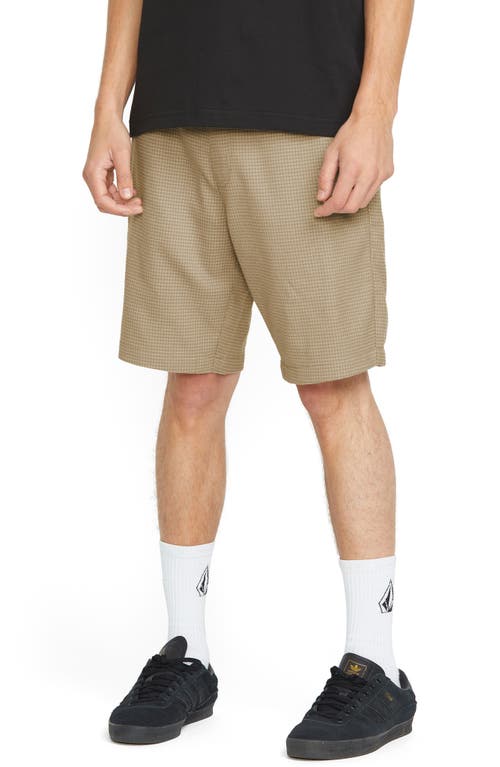 Volcom Frickin' Drawstring Waist Shorts In Light Khaki