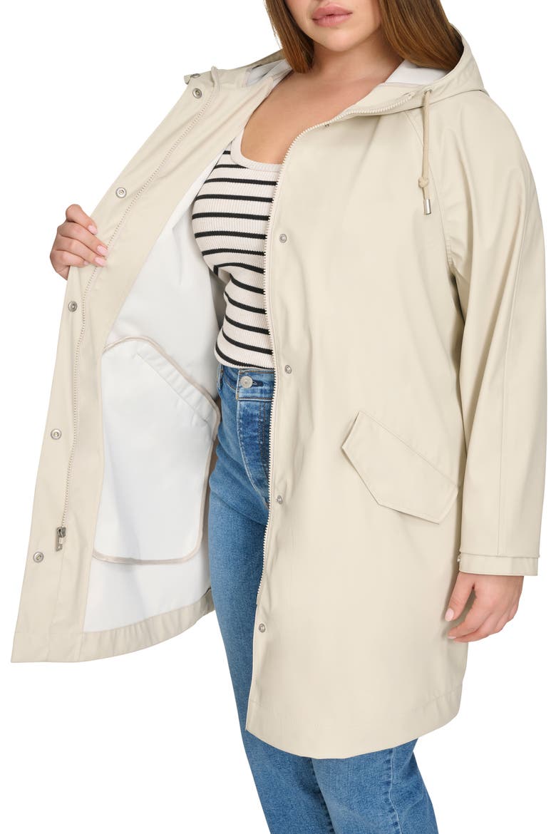 Water Resistant Hooded Raincoat, Alternate, color, OATMEAL