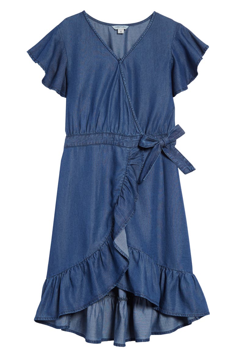 Habitual Shae Wrap Dress, Main, color, DARK STONE