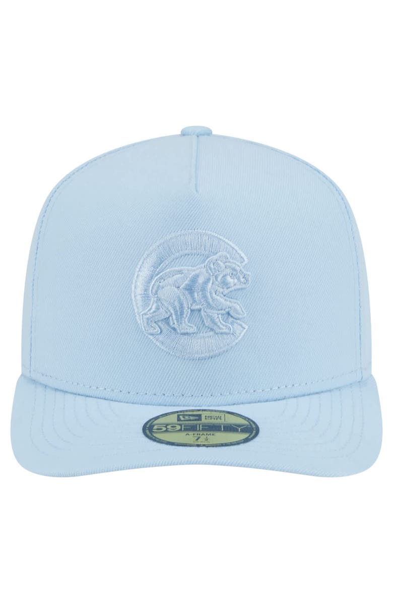 New Era Men's New Era  Light Blue Chicago Cubs Color Pack A-Frame 59FIFTY Fitted Hat, Alternate, color, 