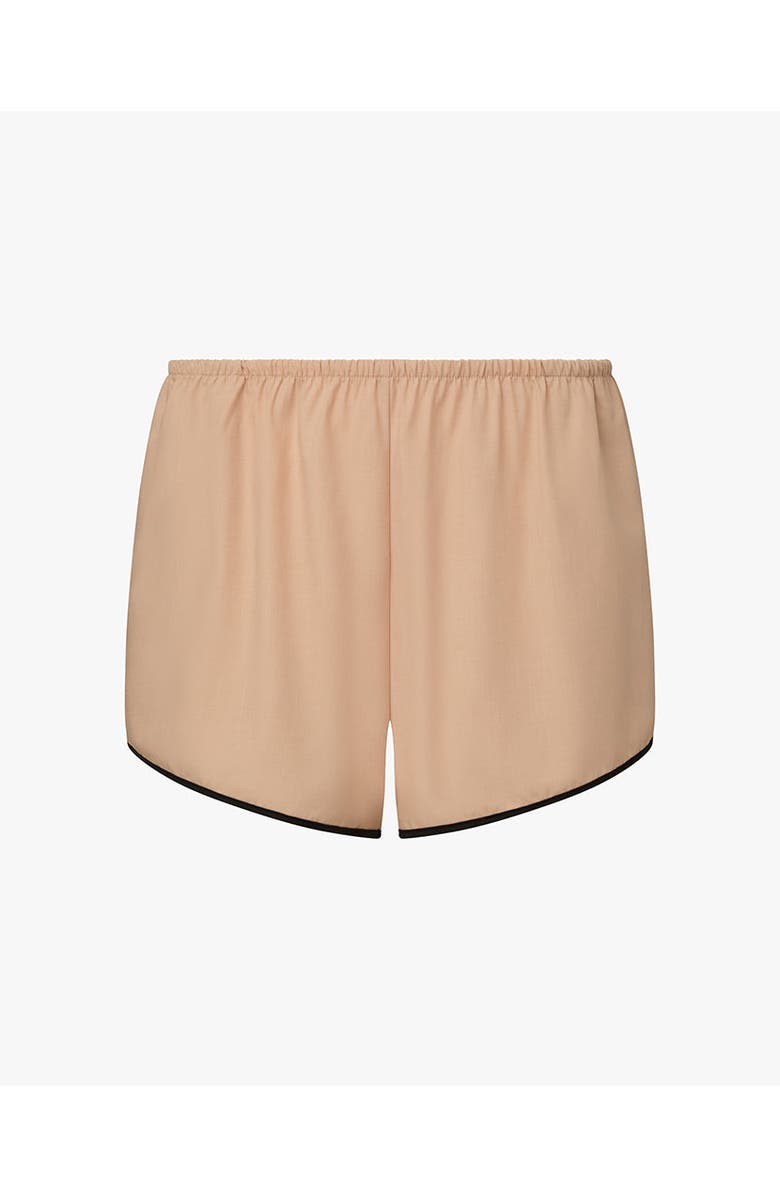 WeWoreWhat Classic Piping Pajama Short, Alternate, color, Almond/Black