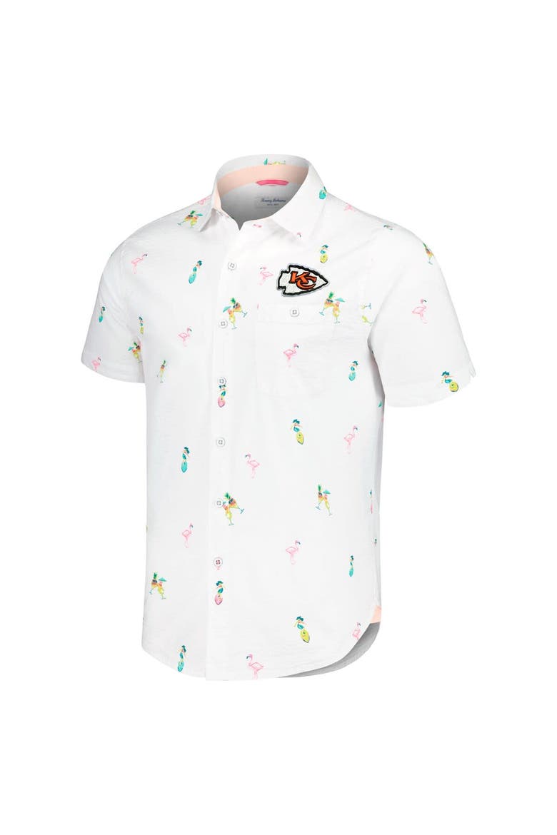 Men's Tommy Bahama White Kansas City Chiefs Nova Wave Flocktail Button-Up Shirt, Alternate, color, White