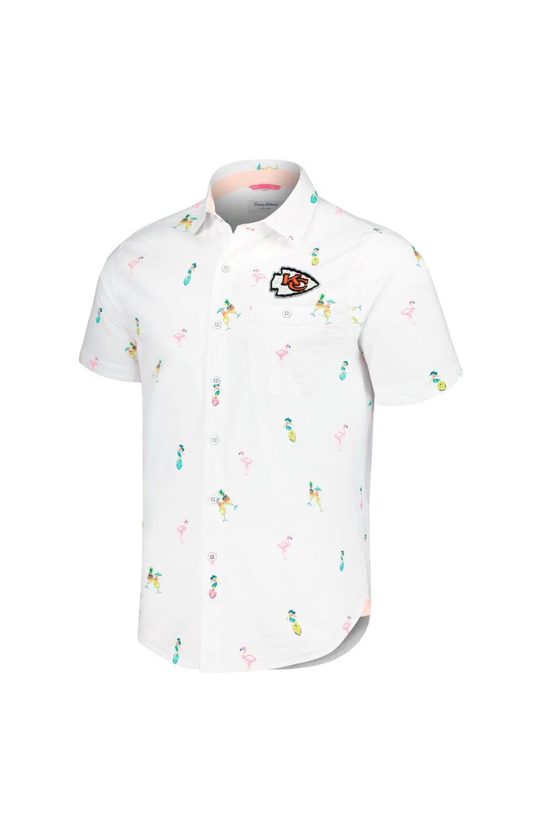 Tommy Bahama Men's Tommy Bahama White Kansas City Chiefs Nova Wave Flocktail Button-Up Shirt, Alternate, color, White