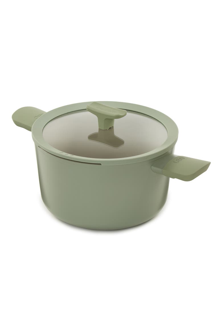 Leo Balance 4.6-Quart Nonstick Covered Stockpot, Main, color, SAGE