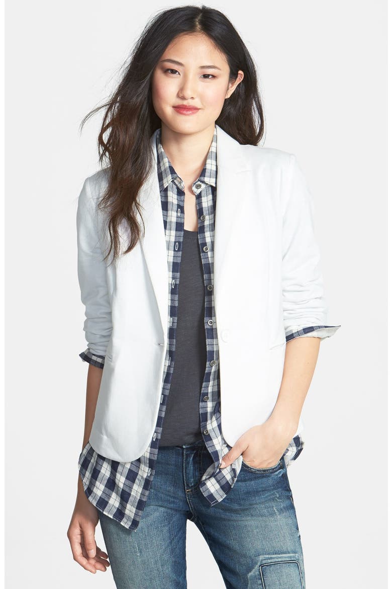 Ruched Sleeve Jacket, Main, color, IVORY