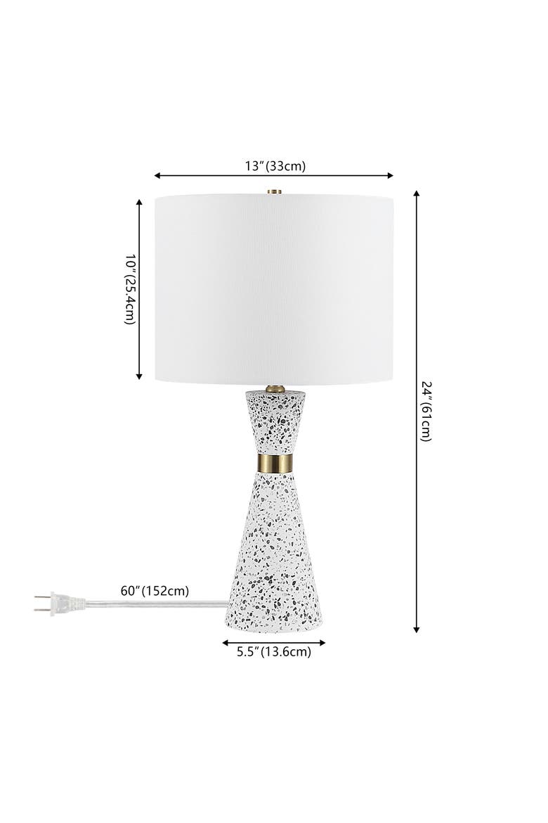 Artezza Contemporary Hourglass Terrazzo/Iron LED Table Lamp, Alternate, color, White/Gray Terrazzo