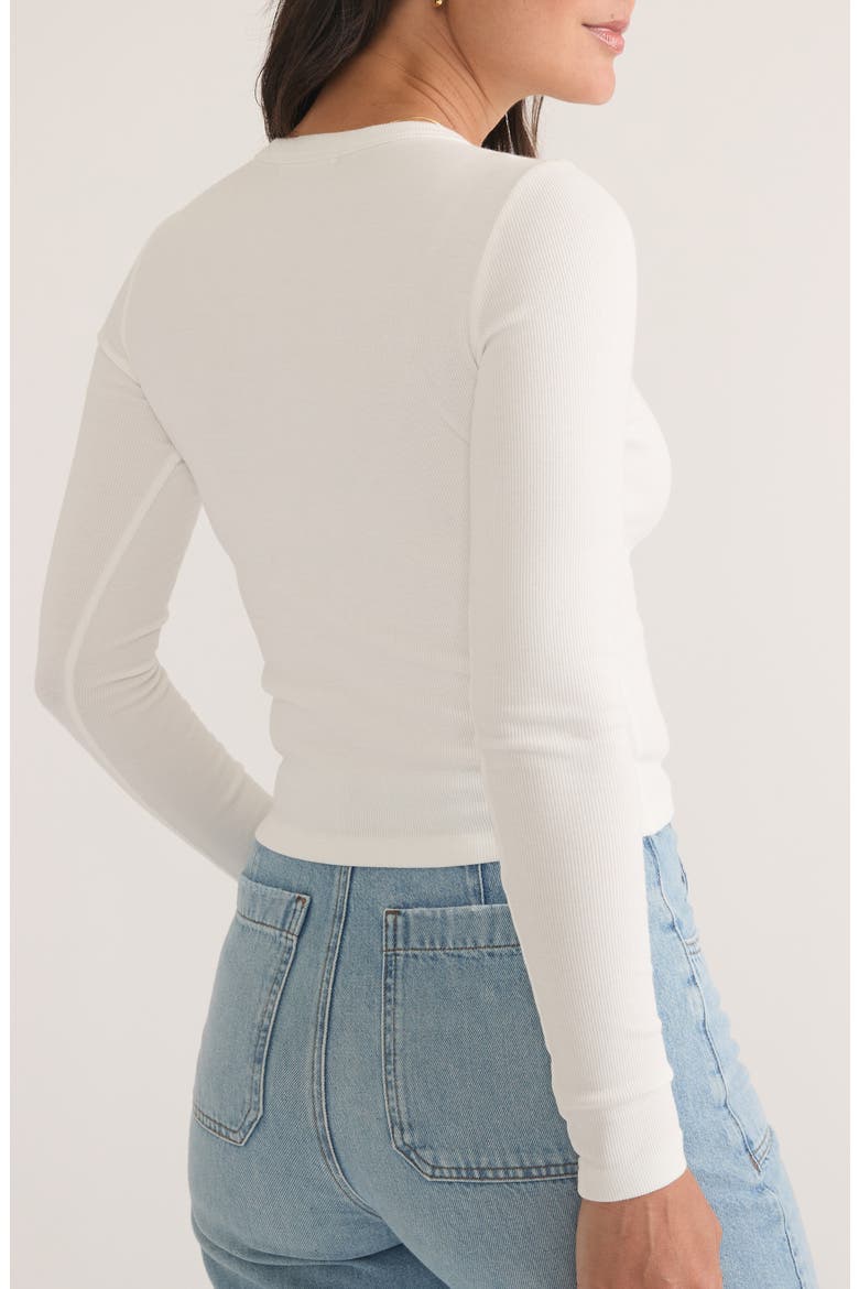 Lexi Sun-In Rib Long Sleeve T-Shirt, Alternate, color, WHITE