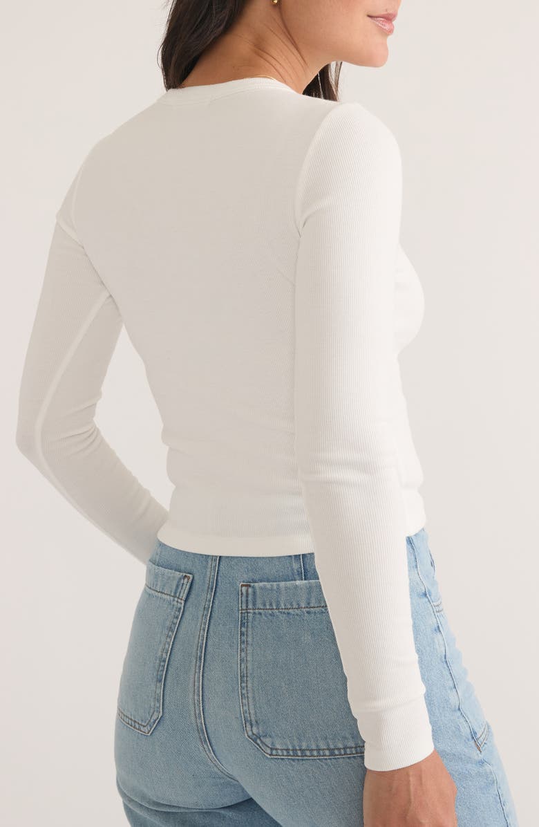 Marine Layer Lexi Sun-In Rib Long Sleeve T-Shirt, Alternate, color, White