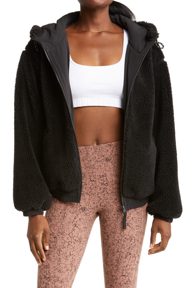 Logan Faux Shearling Jacket, Main, color, BLACK