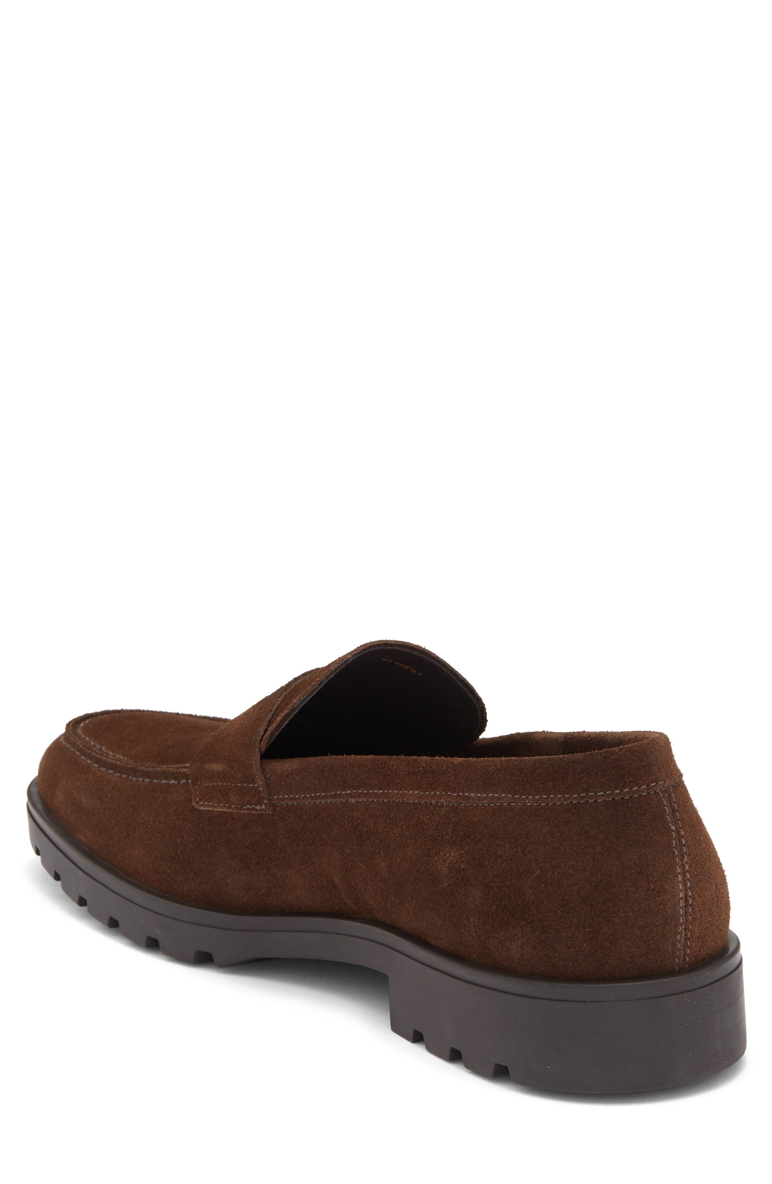 Orman Lug Sole Penny Loafer, Alternate, color, WAXED SUEDE MOKA
