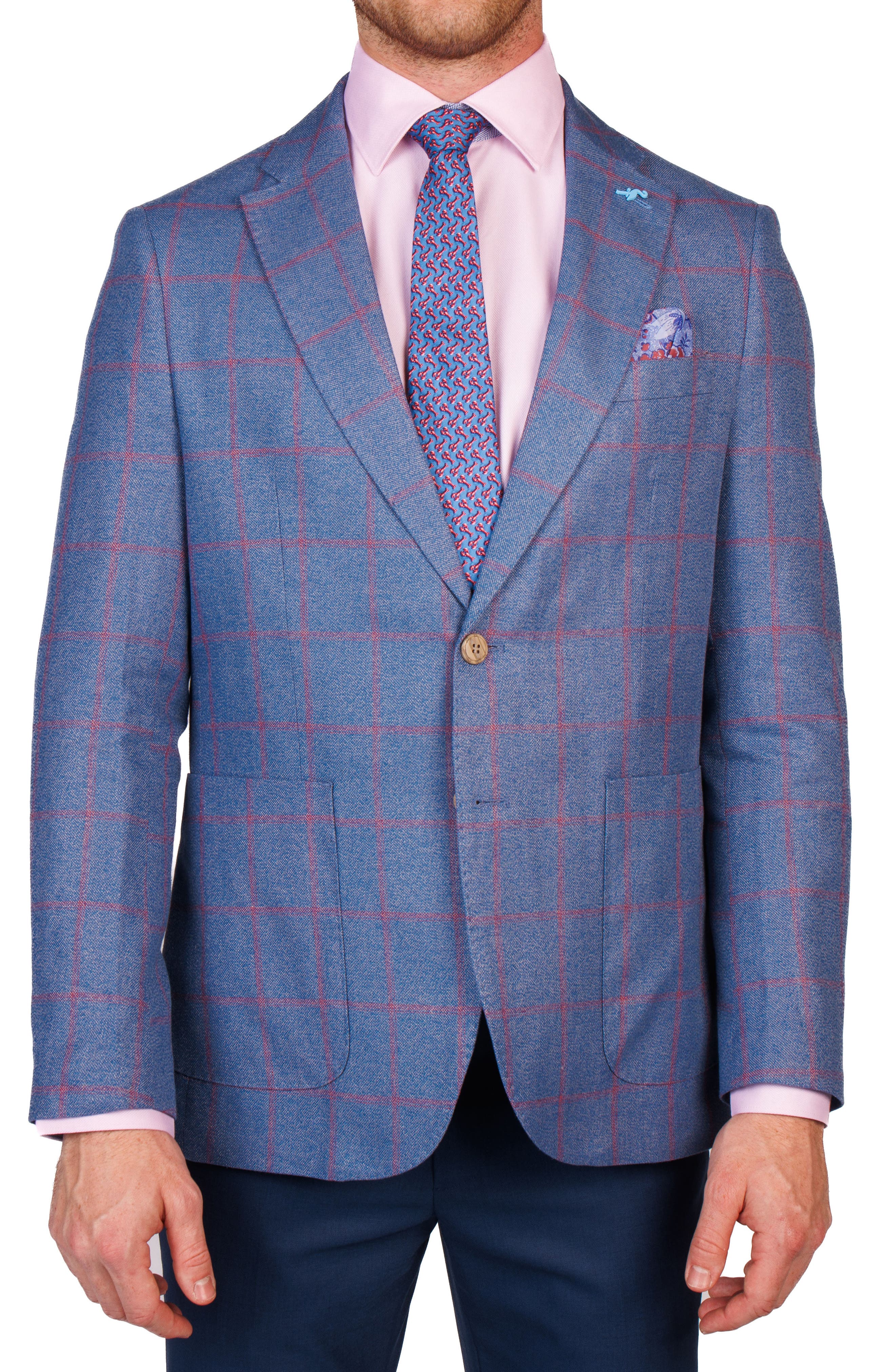 TailorByrd Textured Yarn Dyed Windowpane Sport Coat