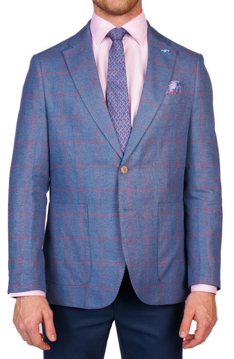 Textured Yarn Dyed Windowpane Sport Coat