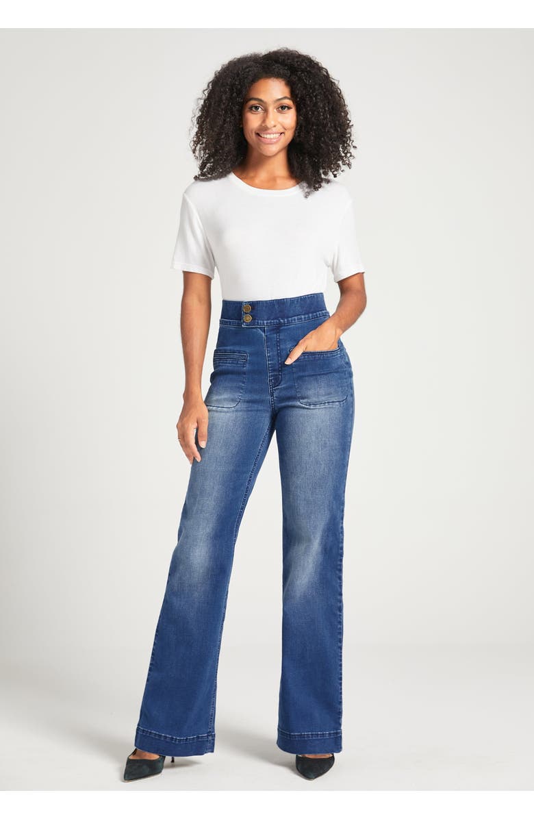 Betabrand Farah Jeans | High-Waist Wide-Leg Denim, Alternate, color, Canyon Wash