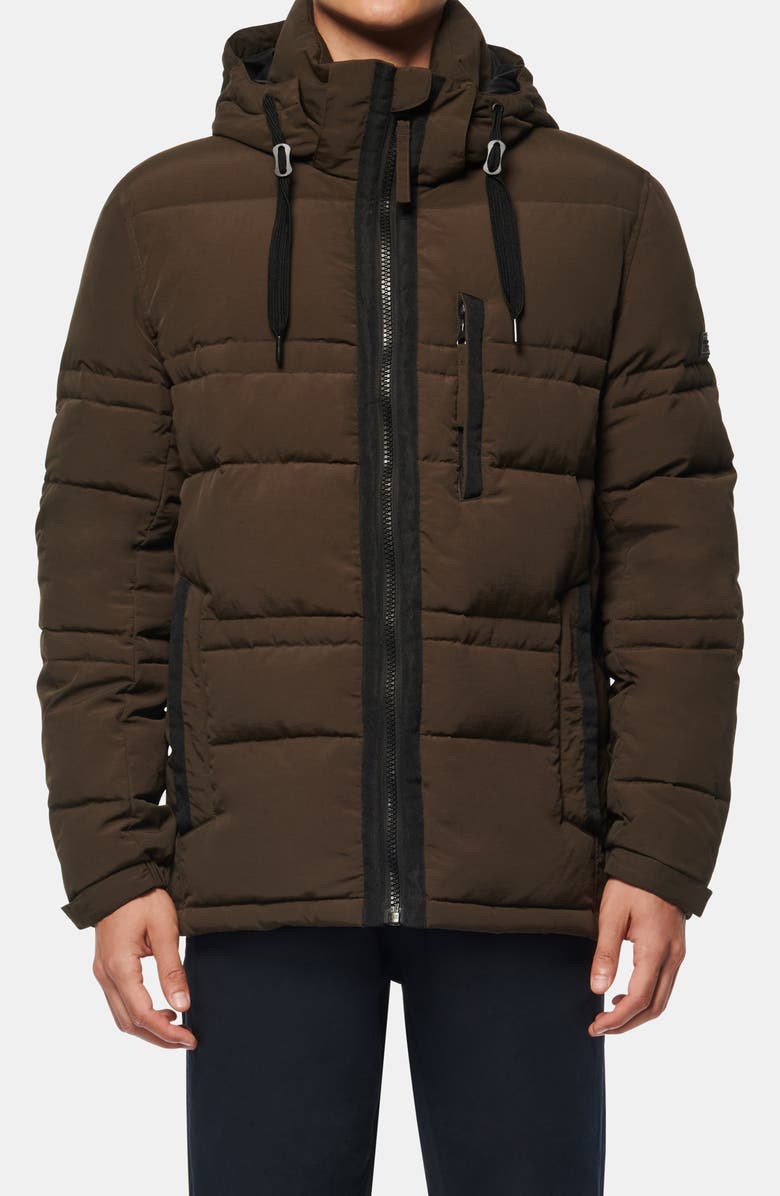 Andrew Marc Huxley Removable Hood Jacket, Main, color, Olive