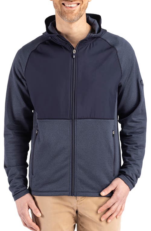 Cutter & Buck Peshastin Fleece Hybrid Jacket In Navy Blue Heather