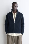 COS Mock-neck Knitted Wool Jacket