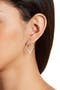 White Rhodium Plated Pavé Swarovski Crystal 29mm Geometric Hoop Earrings