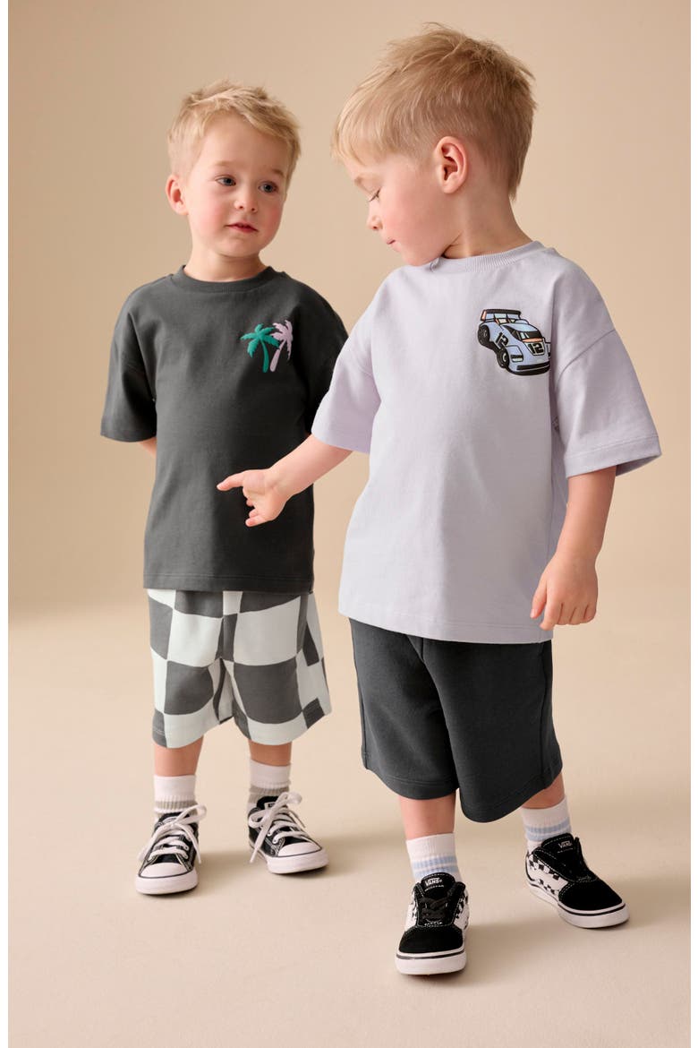 Kids' 2-Pack Assorted T-Shirts & Shorts Set, Alternate, color, GREY