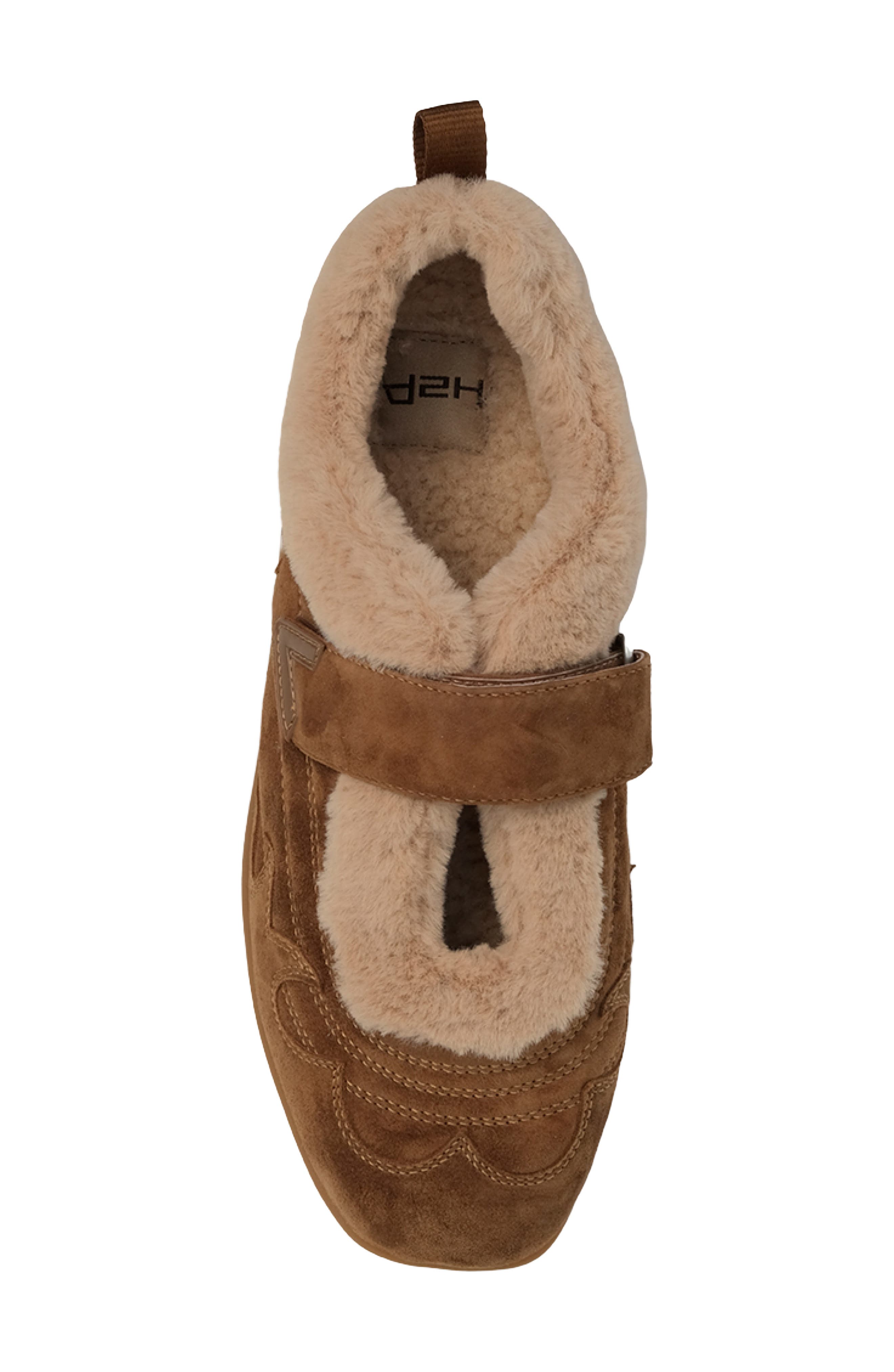 Magda Leather & Faux Fur Mary Jane Sneaker, Alternate, color, CHESTNUT