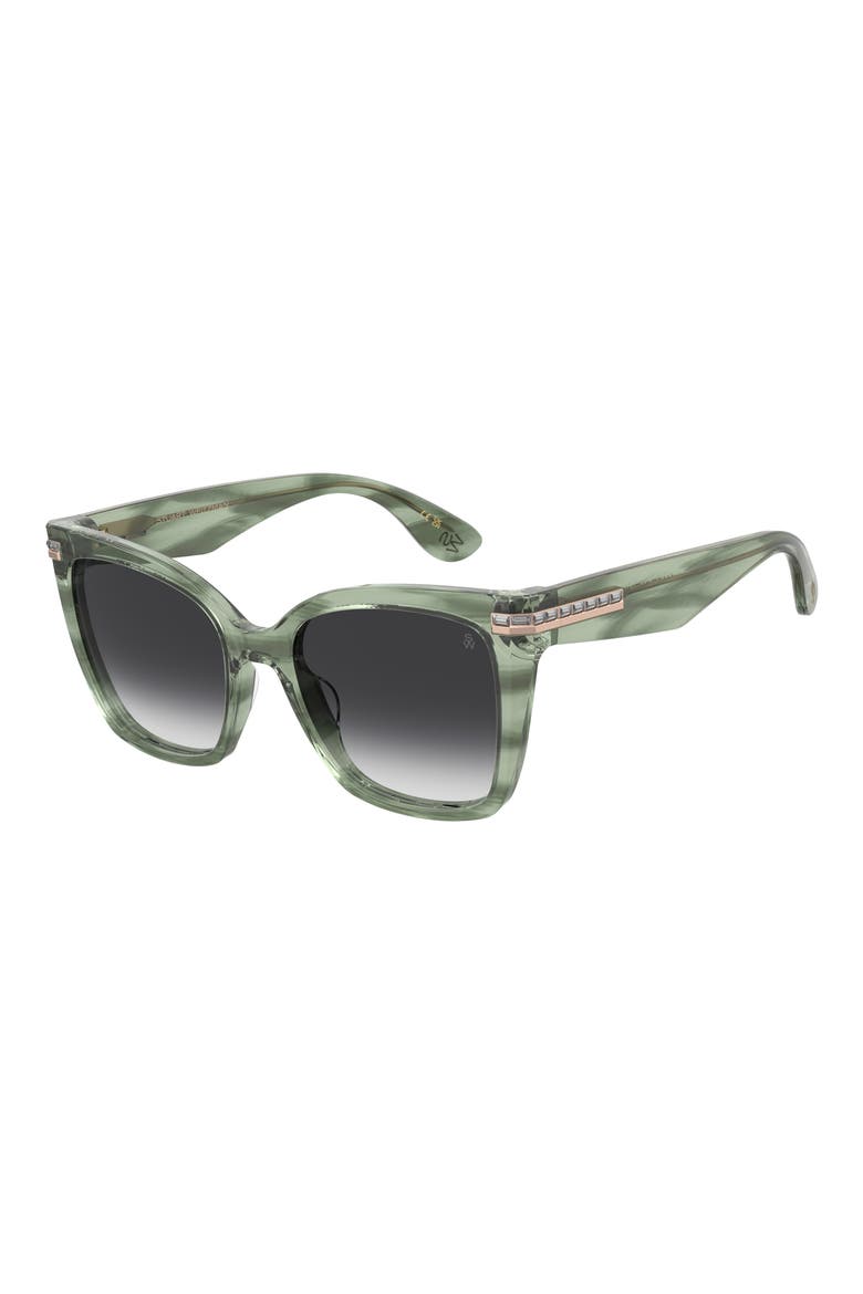 55mm Square Sunglasses, Alternate, color, GREEN HAVANA/ DARK GREY