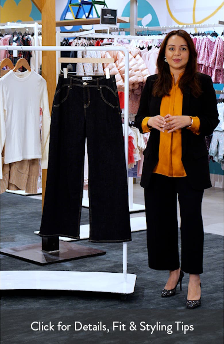 Curve Yoke High Waist Wide Leg Jeans, sales video thumbnail