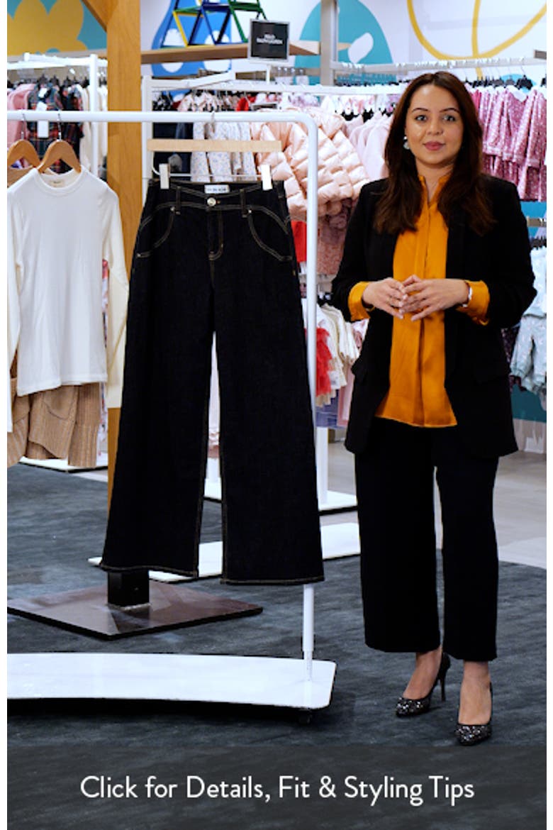 Curve Yoke Wide Leg Ankle Jeans video