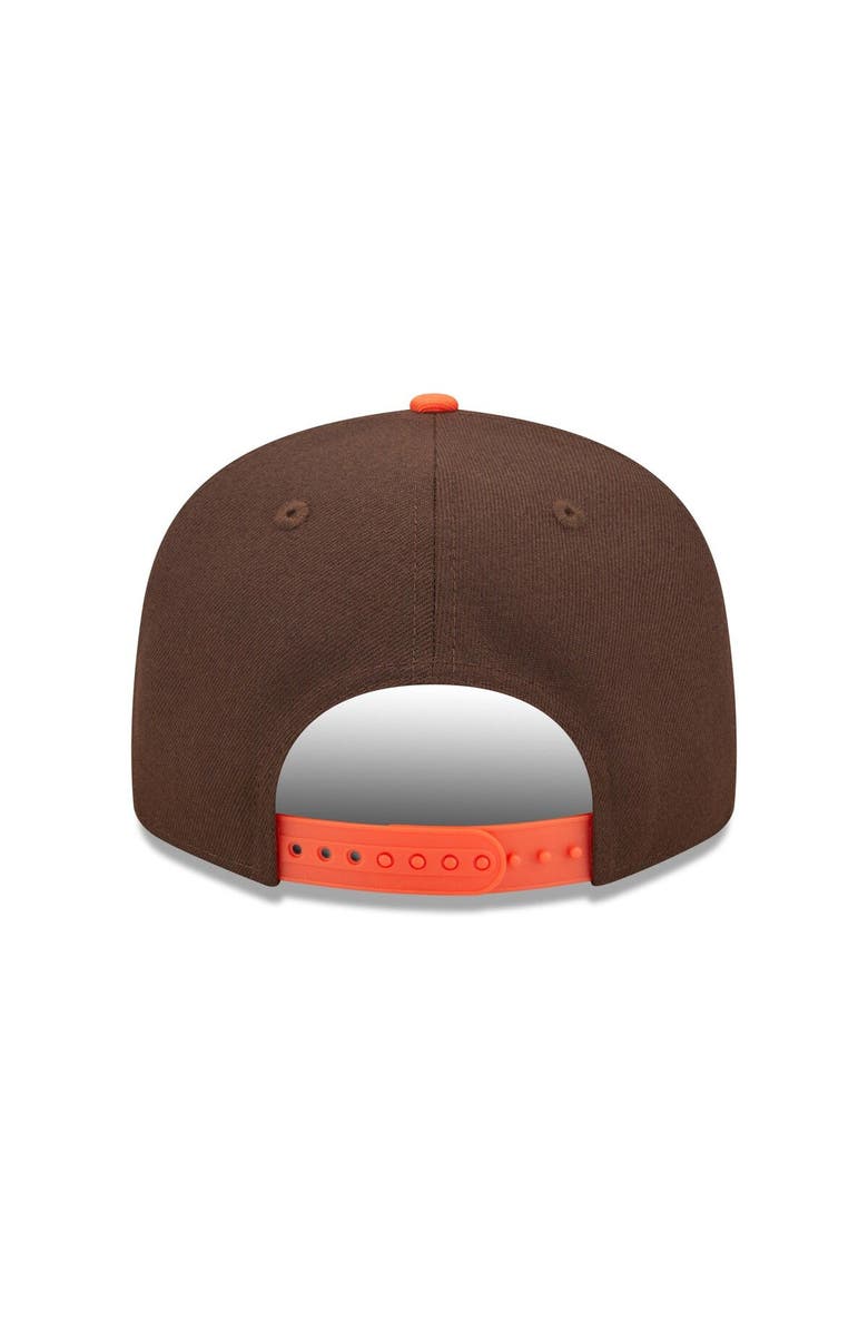New Era Men's New Era Brown/Orange Cleveland Browns Wordmark Flow 9FIFTY Snapback Hat, Alternate, color, 