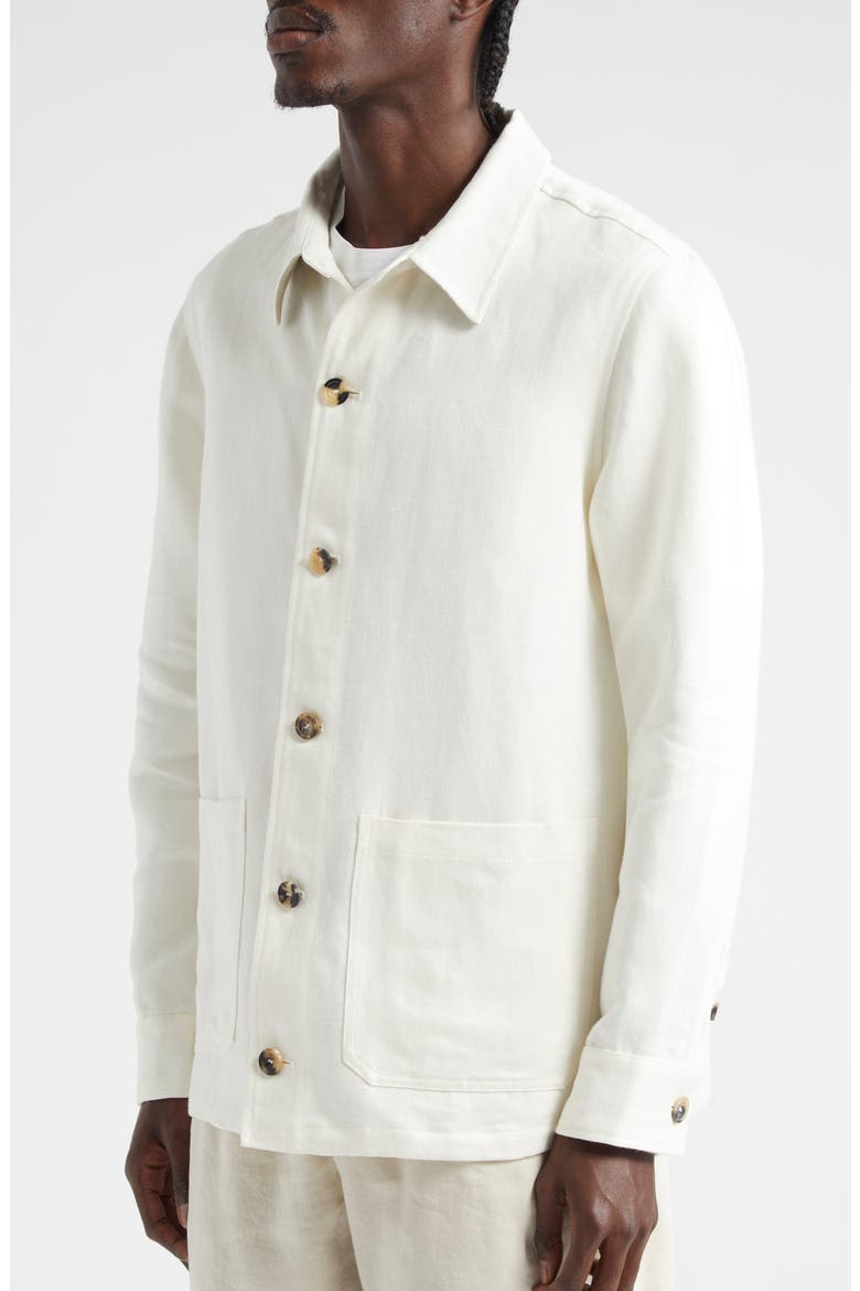 Patch Pocket Linen Overshirt, Alternate, color, WHITE