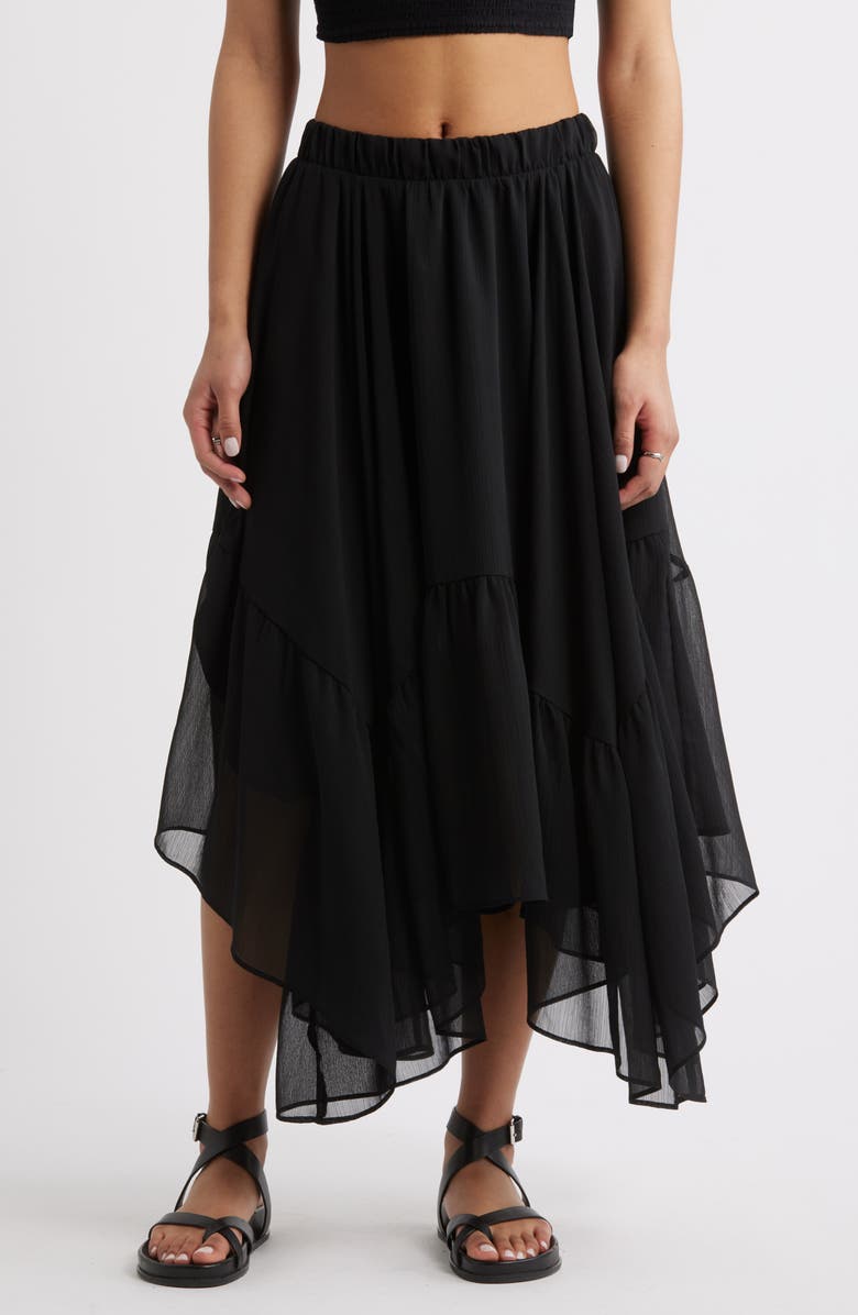 BP. Boho Ruffle Trim Maxi Skirt, Main, color,