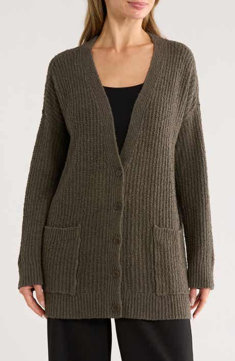 Eileen Fisher Ribbed Boyfriend Cardigan