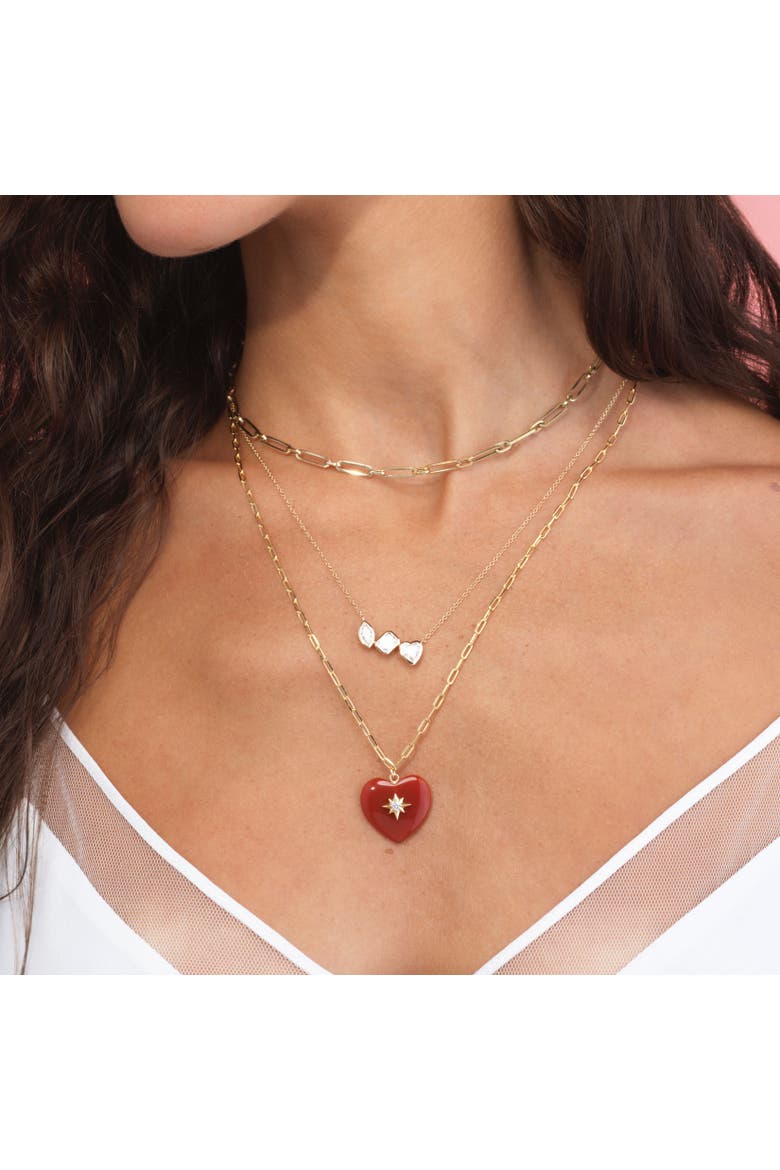 Lab Grown Diamond Fancy Mix Bezel Necklace, Alternate, color, 14K Yellow Gold