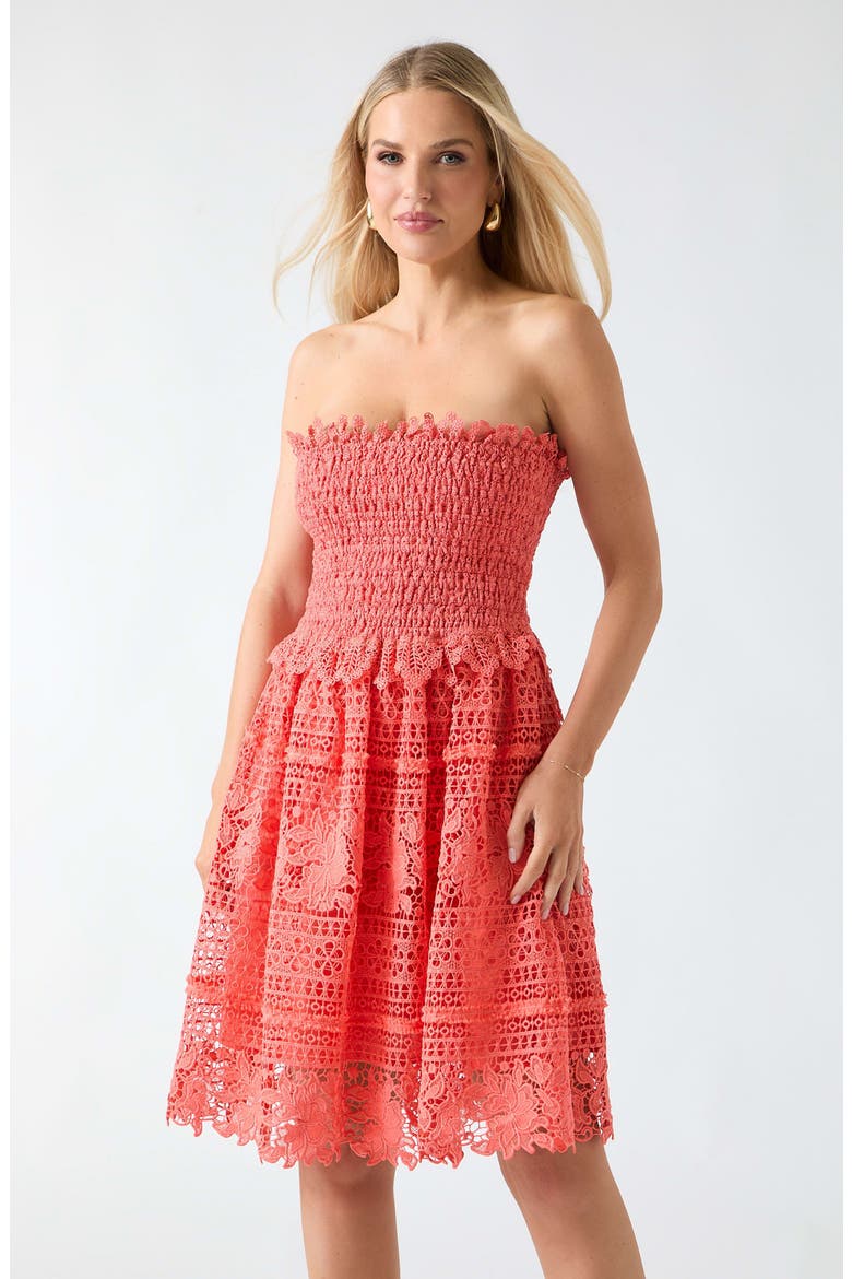 Malene Strapless Dress, Alternate, color, MEDIUM PINK