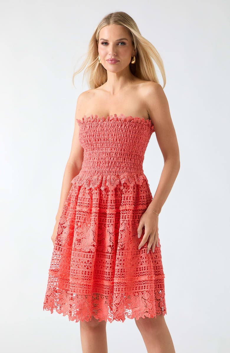 Marciano Malene Strapless Dress, Alternate, color, 