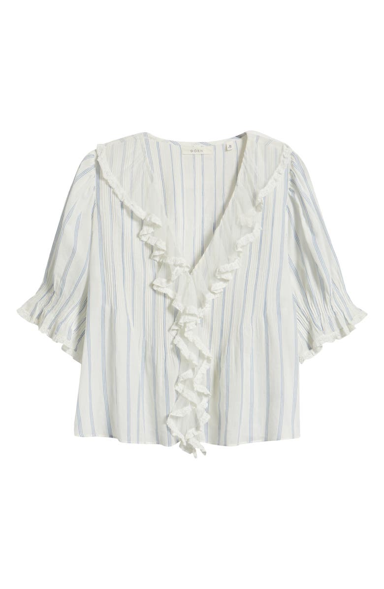 DÔEN Henri Stripe Organic Cotton Voile Top, Alternate, color, Saint Aurelie Stripe