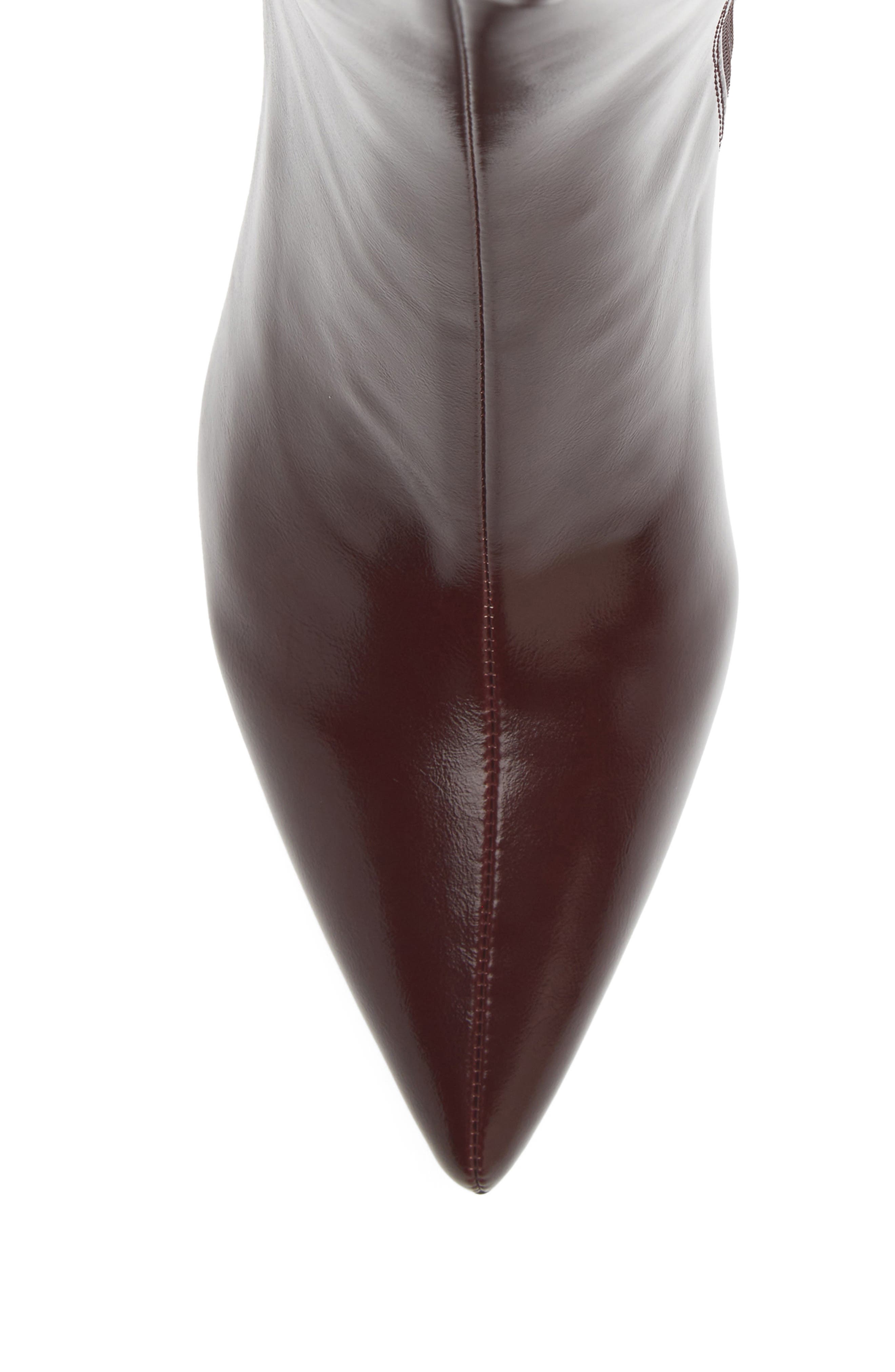 Everynite Pointed Toe Faux Leather Bootie, Alternate, color, RUBY WAX